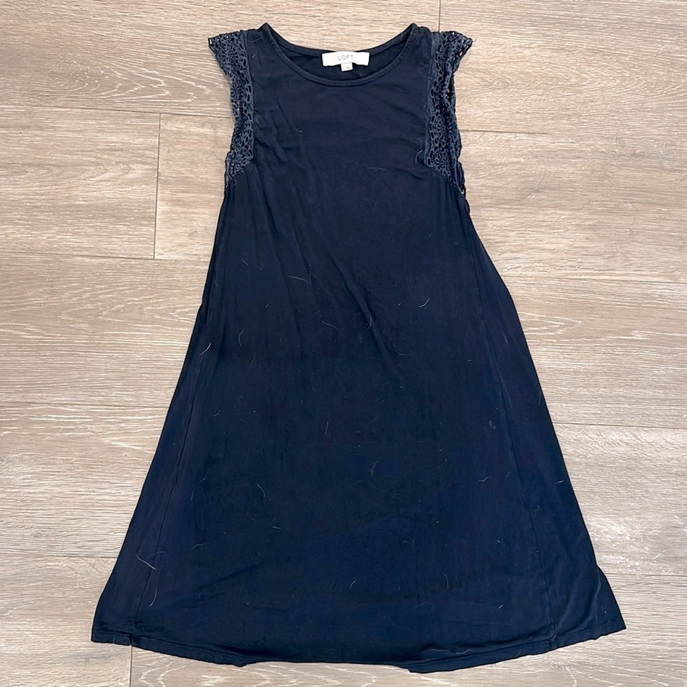 Loft Lace Trim Swing Dress - Size S